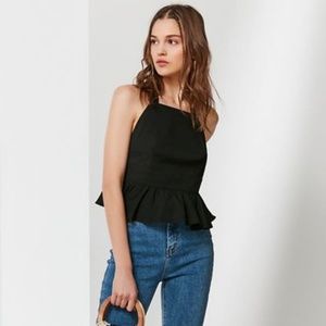 UO Black Peplum Bow Cami